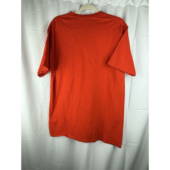 Champion ORANGE Silver Sewn Logo Heavyweight‎ Classic All Cotton T Shirt Men's L - Picture 5 of 8
